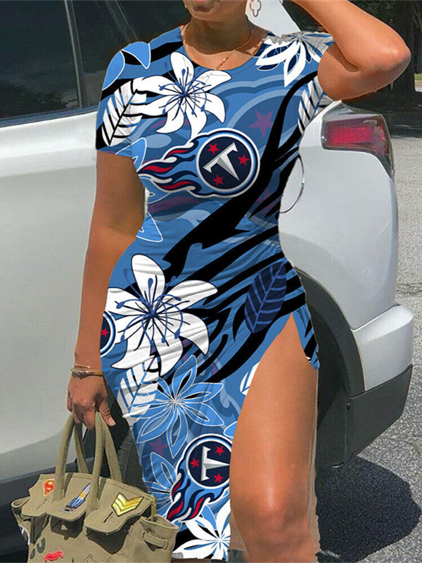 Tennessee Titans Slit Bodycon Dress AZBTSBD000049