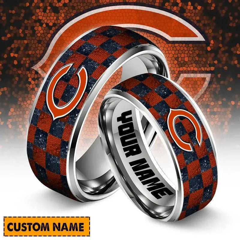 Chicago Bears Special Stainless Ring Custom Name AZBTSR000005