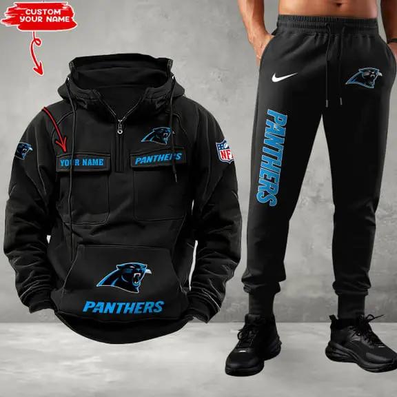 Carolina Panthers Combo Multi-Pockets Hoodie And Pants EM09