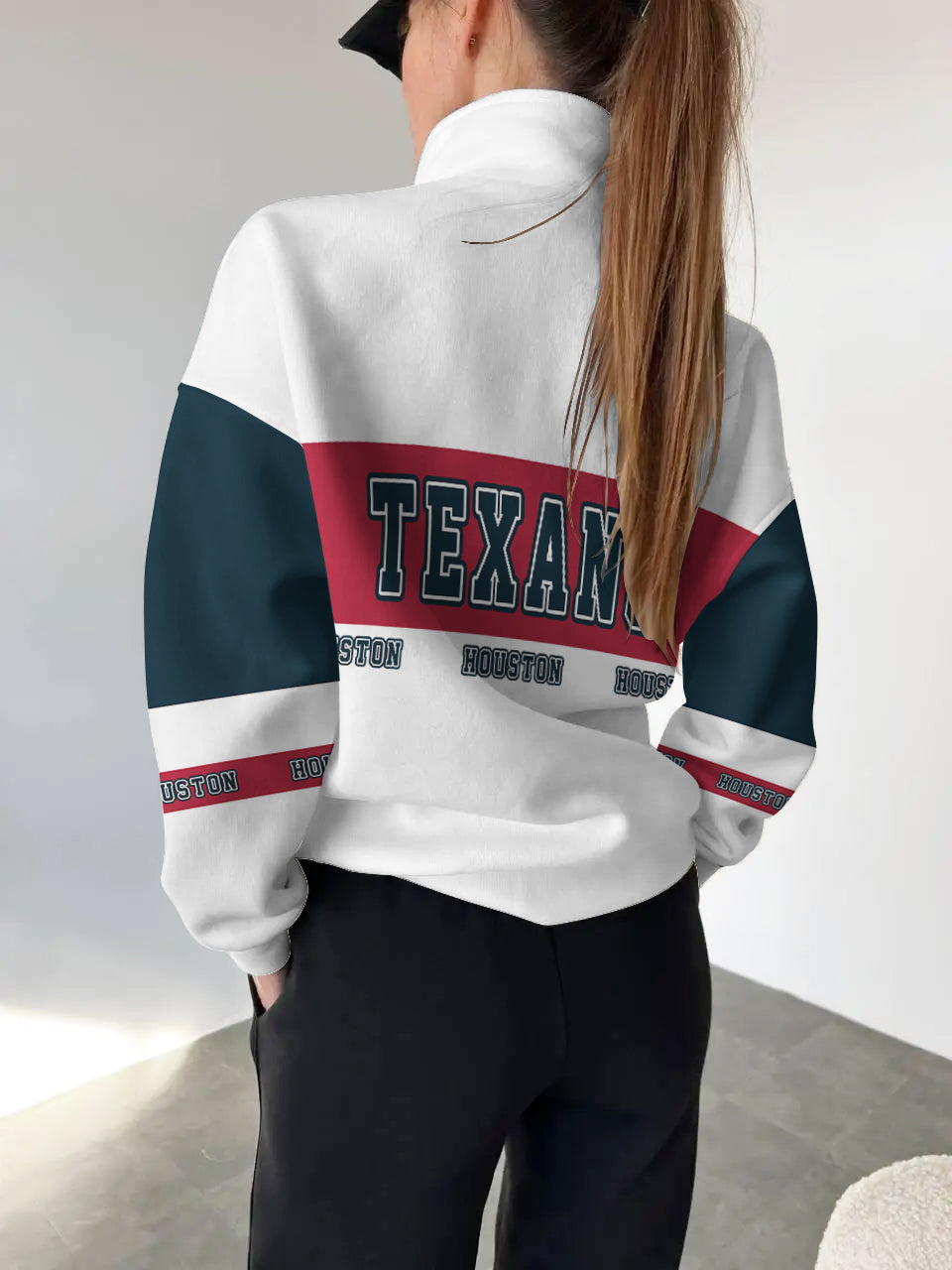 Houston Texans Casual Colorful Stand Collar Sweatshirt AZBTSCSW000261