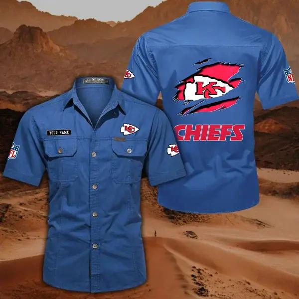 Kansas City Chiefs Men’s Short Sleeve Cargo Shirts New 2025 AZBT2DCGS000016
