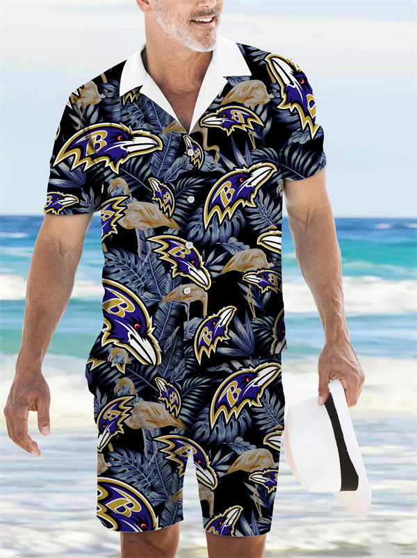 Baltimore Ravens Combo Hawaiian Shirt and Shorts AZBTHWSS000151