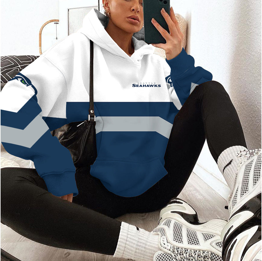 Seattle Seahawks Printed Hooded Pocket Pullover Hoodie AZBTPH000019