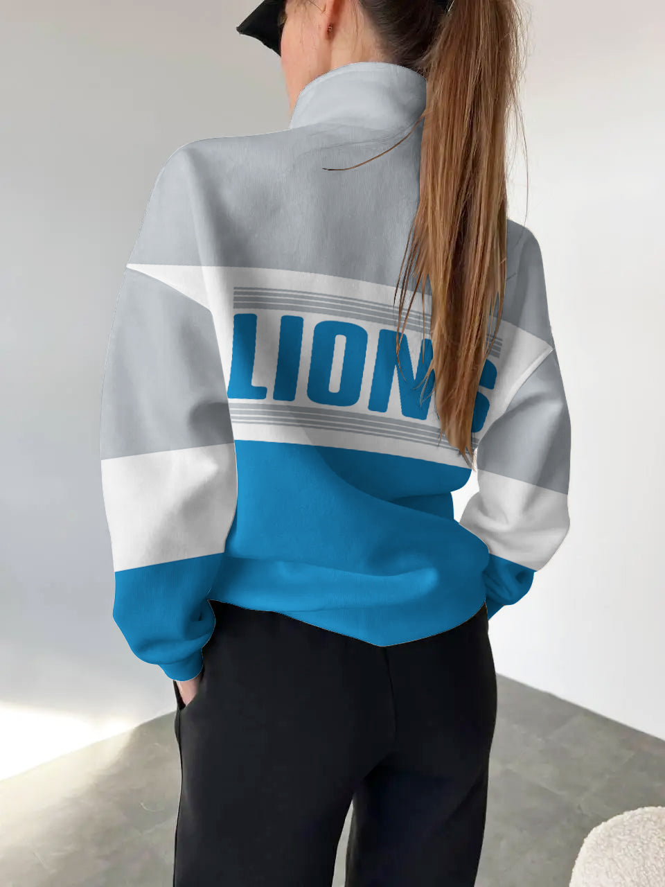 Detroit Lions Casual Colorful Stand Collar Sweatshirt AZBTSCSW000200