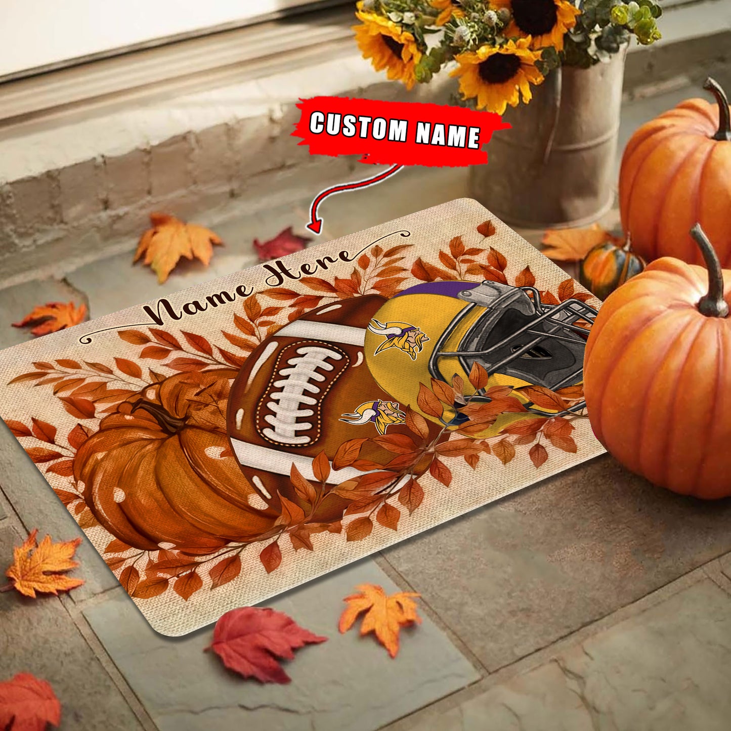 Minnesota Vikings Fall Doormat New Collection AZBTDM000062