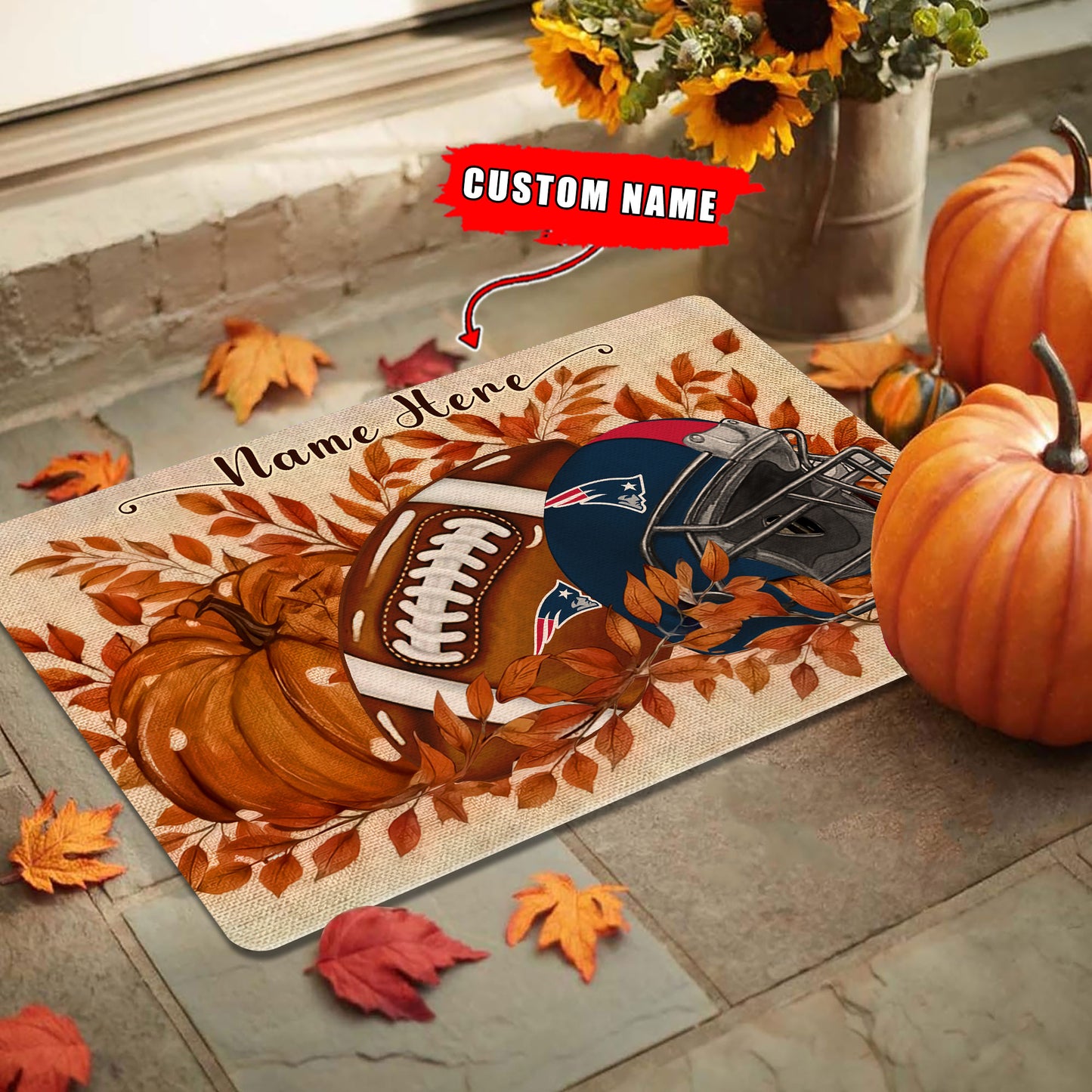 New England Patriots Fall Doormat New Collection AZBTDM000063