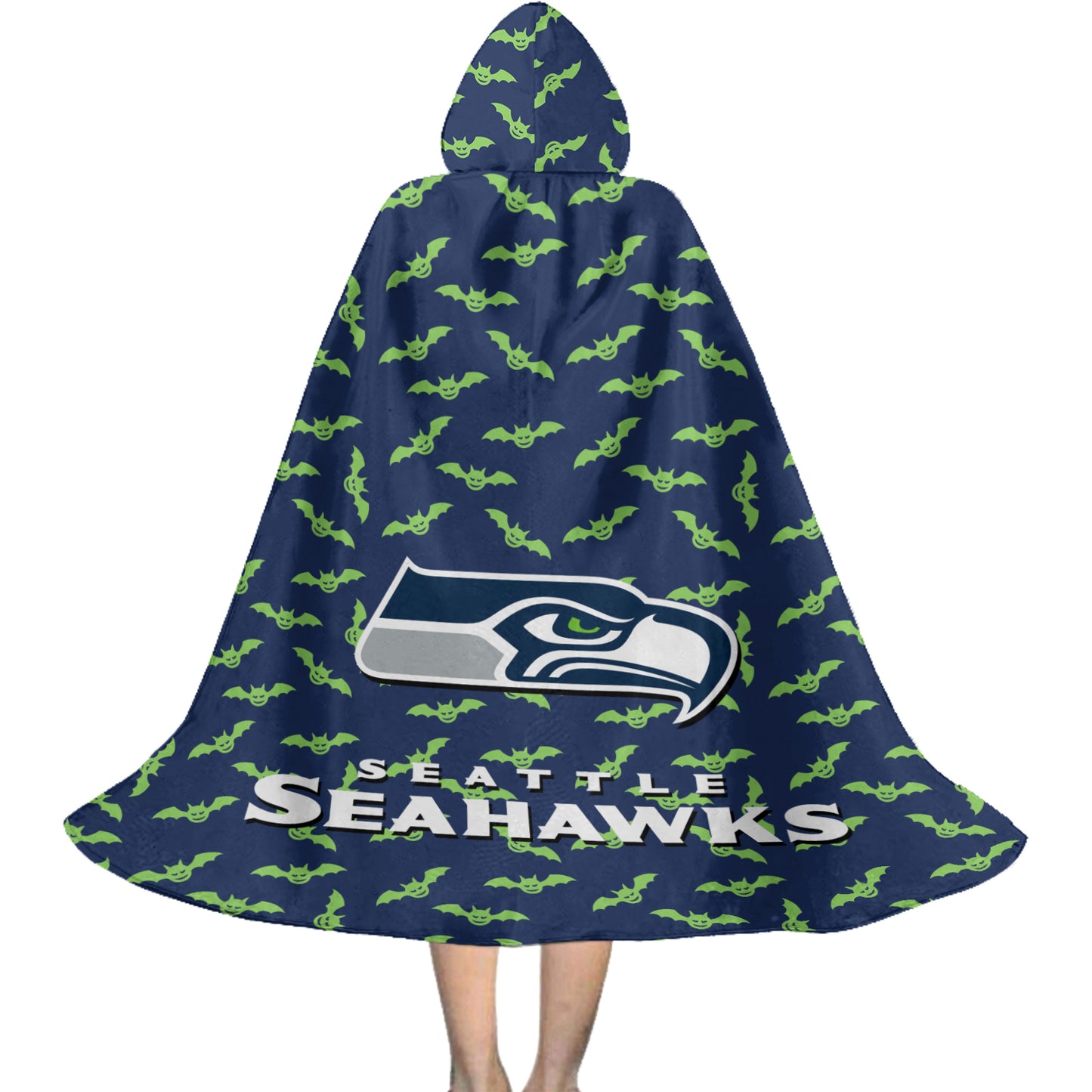 Seattle Seahawks Halloween Bats Limited Edition All-Over Print Halloween Cloak