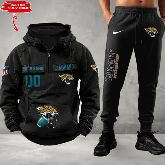 Jacksonville Jaguars Combo Multi-Pockets Hoodie And Pants EM12