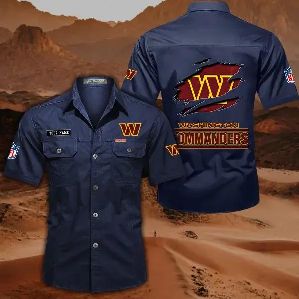 Washington Commanders Men’s Short Sleeve Cargo Shirts New 2025 AZBT2DCGS000031