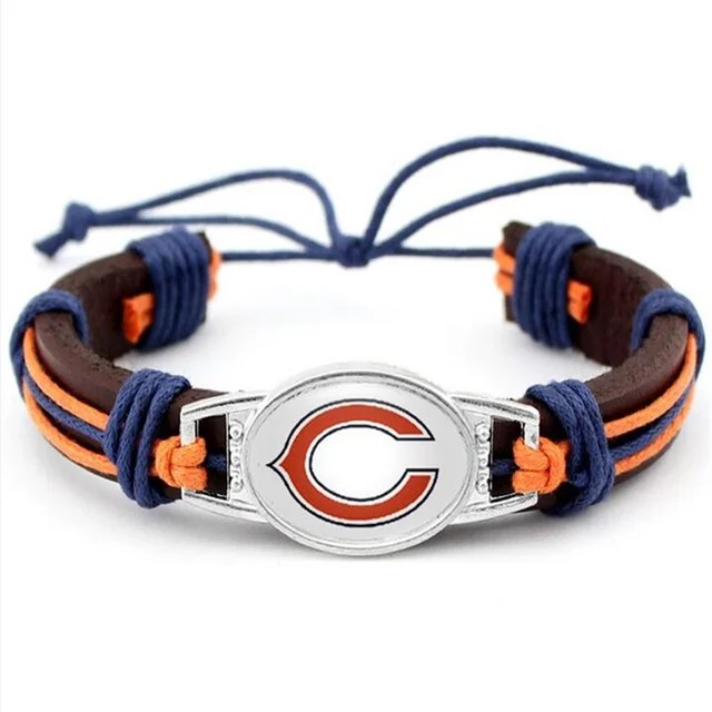 Chicago Bears Leather Bracelets