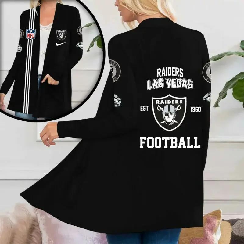 Las Vegas Raiders Women Patch Pocket Cardigan BT099