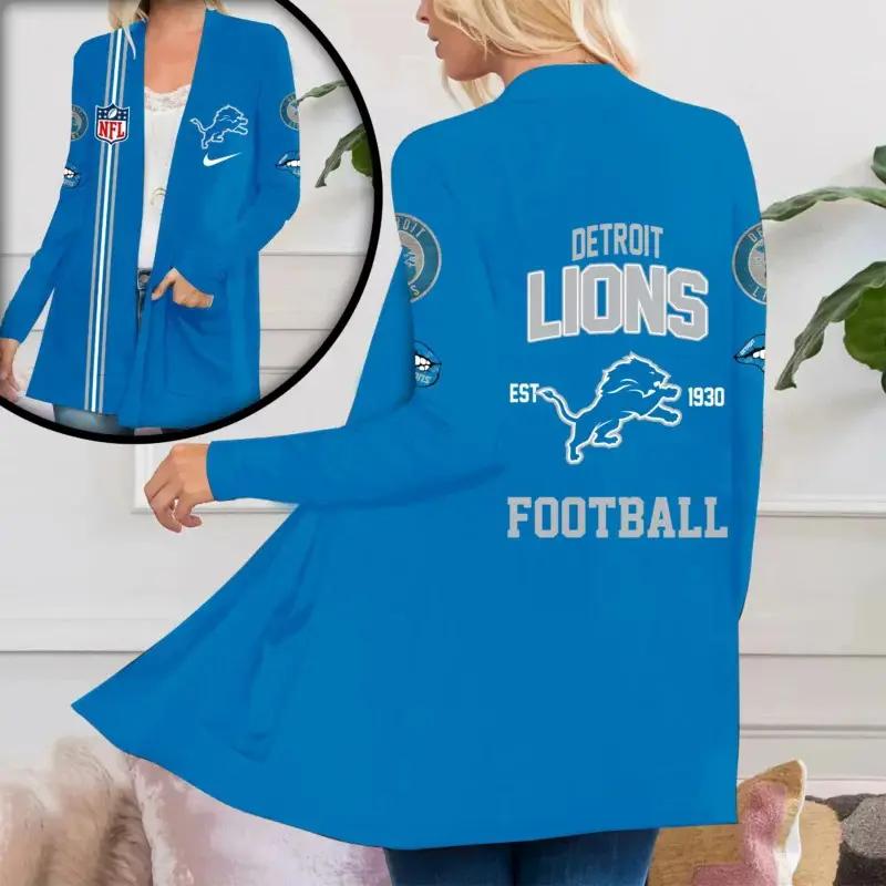 Detroit Lions Women Patch Pocket Cardigan BT065