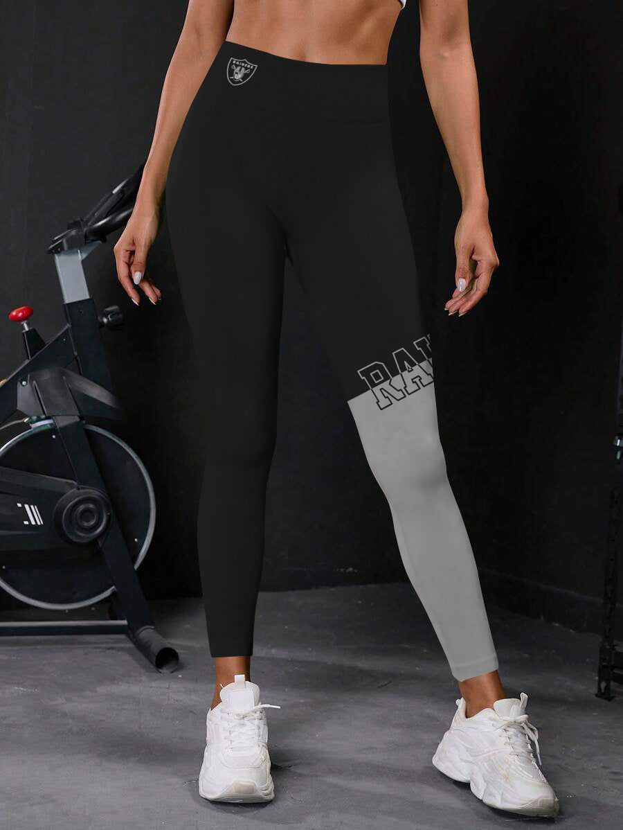 Las Vegas Raiders High Waist Push Up Printed Leggings (3)