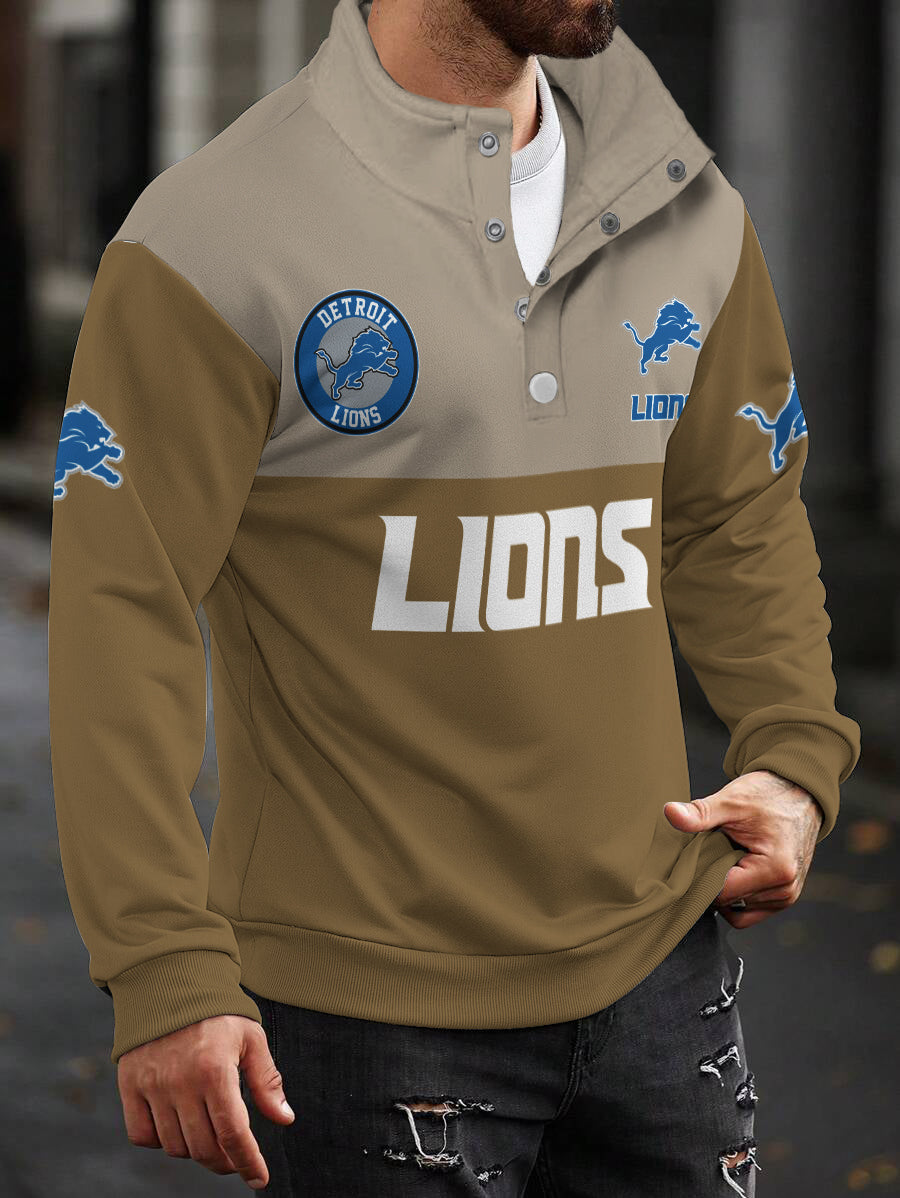Detroit Lions Casual Colorful Stand Collar Sweatshirt AZBTSCSW000251