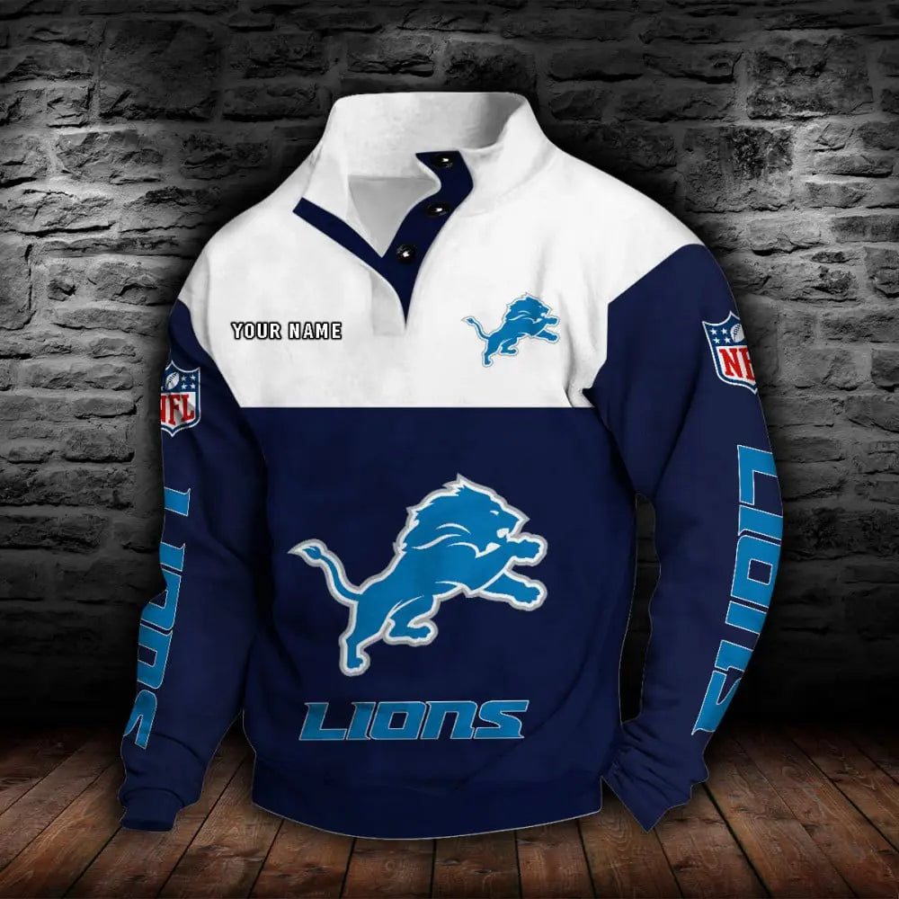 Detroit Lions New Personalized Colorful Stand Collar Sweatshirt AZBTSCSW000010
