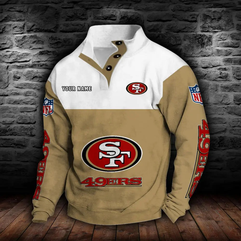 San Francisco 49ers New Personalized Colorful Stand Collar Sweatshirt AZBTSCSW000027