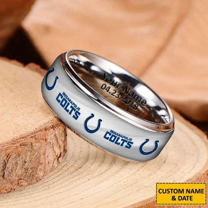 Indianapolis Colts Special Stainless Ring Custom Name AZBTSR000034