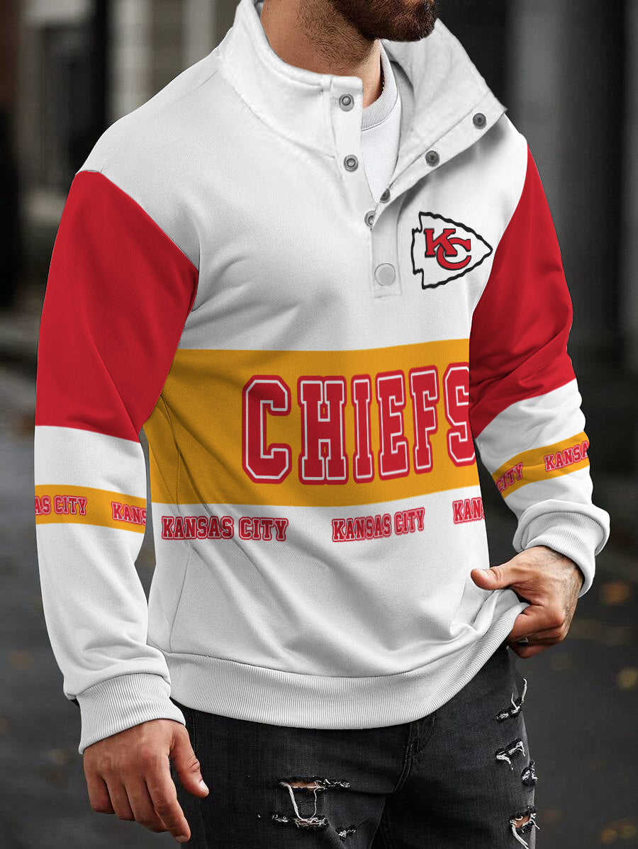 Kansas City Chiefs Casual Colorful Stand Collar Sweatshirt AZBTSCSW000466