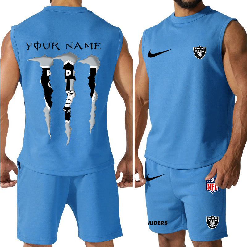 Las Vegas Raiders Colorful Combo Men Jersey Tank Top and Shorts AZBTCMJTTS000028
