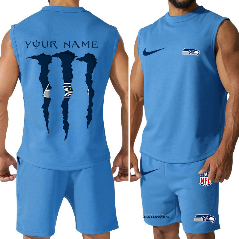 Seattle Seahawks Colorful Combo Men Jersey Tank Top and Shorts AZBTCMJTTS000002