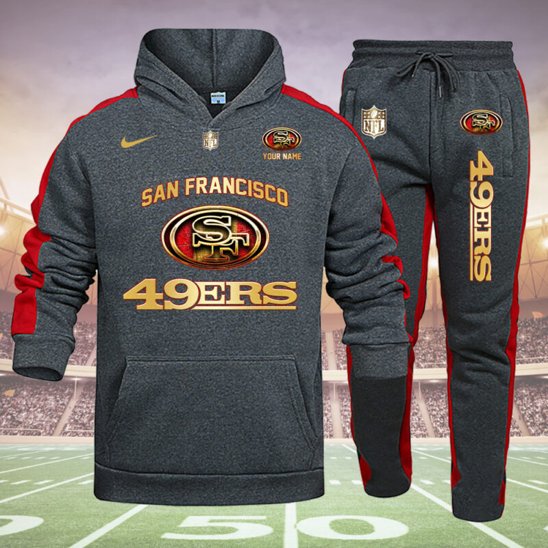 San Francisco 49ers Personalized Golden Logo Hoodie Set AZBTHS000028