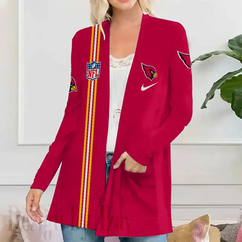Arizona Cardinals Women Patch Pocket Cardigan BT003