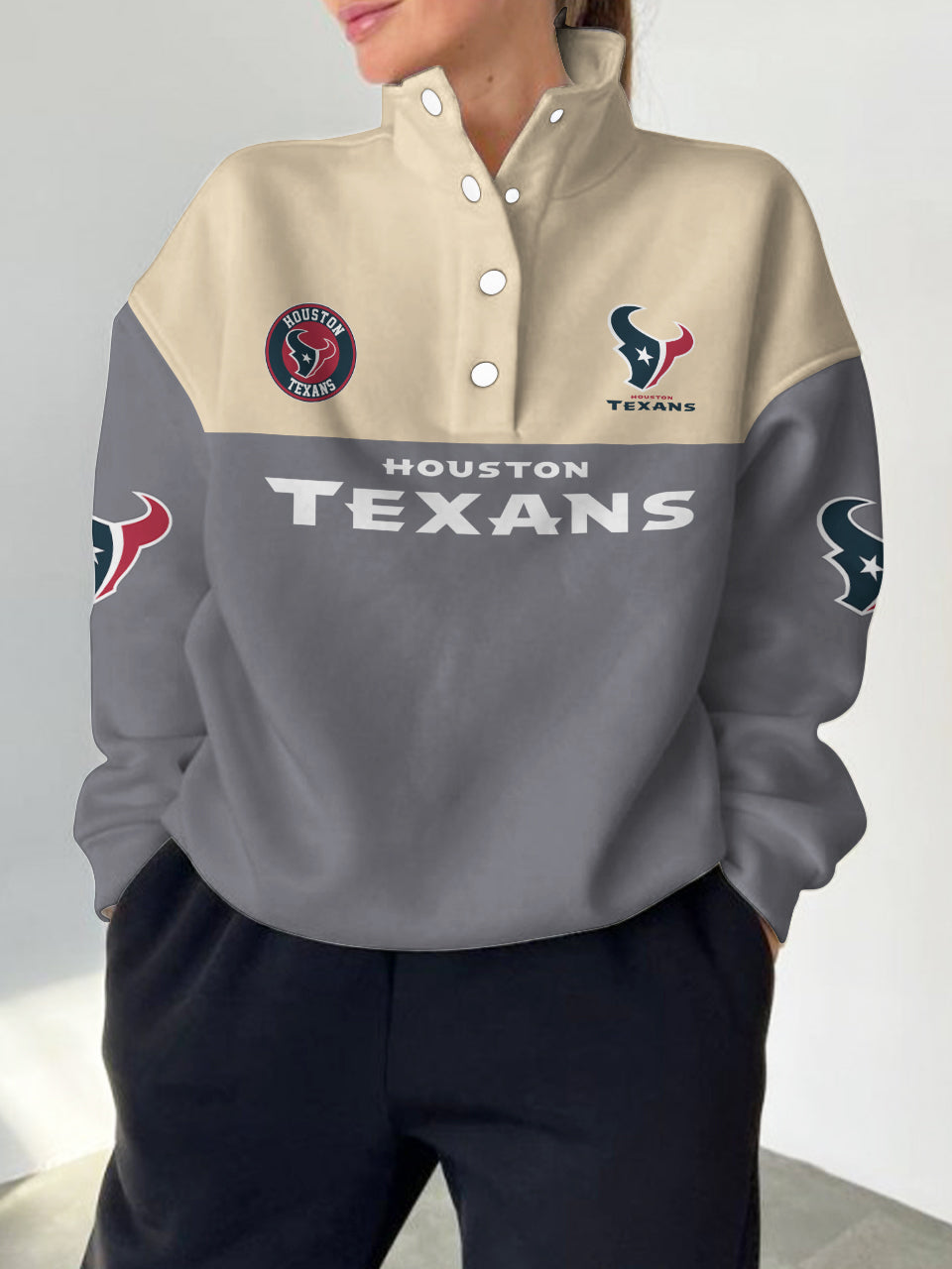 Houston Texans Casual Colorful Stand Collar Sweatshirt AZBTSCSW000236