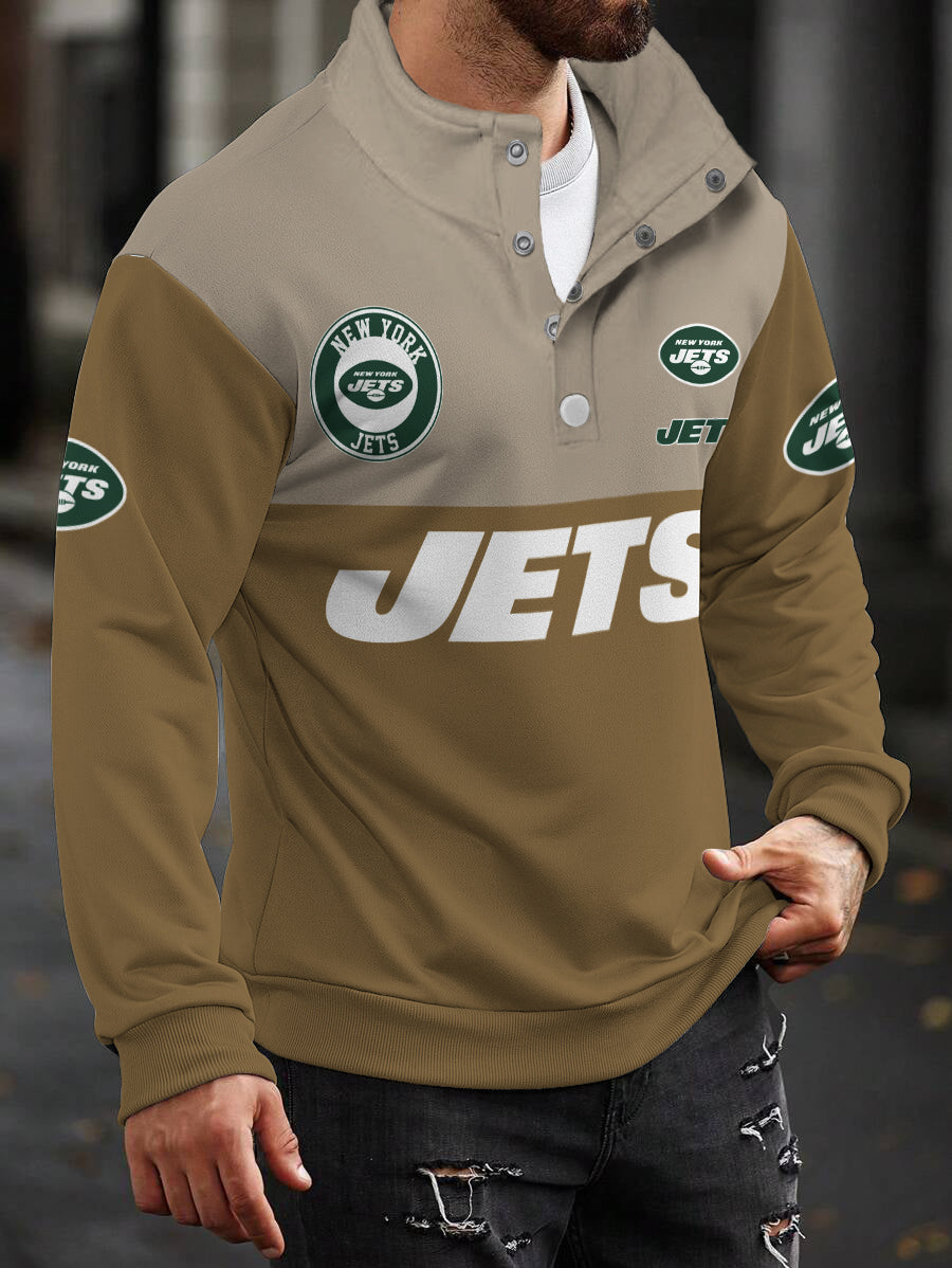 New York Jets Casual Colorful Stand Collar Sweatshirt AZBTSCSW000439