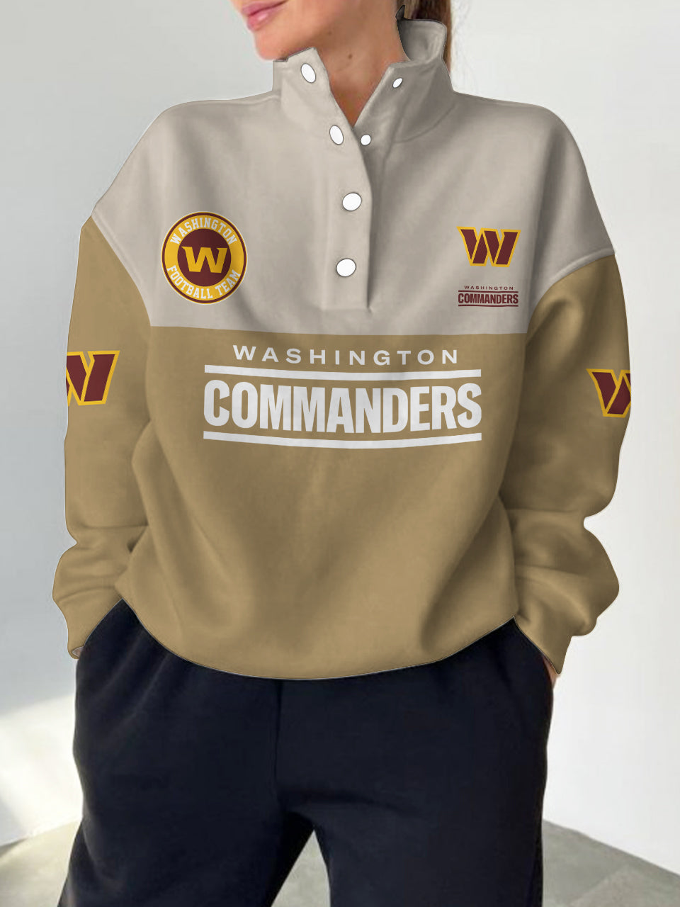 Washington Commanders Casual Colorful Stand Collar Sweatshirt AZBTSCSW000415