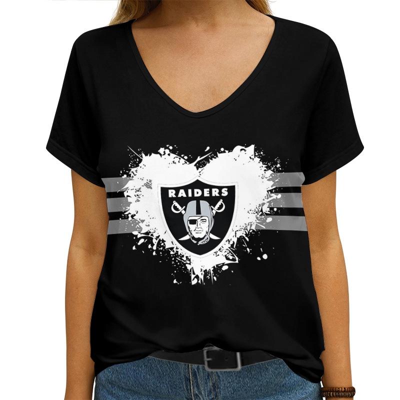 Las Vegas Raiders V-neck Women T-shirt AGCWTS622