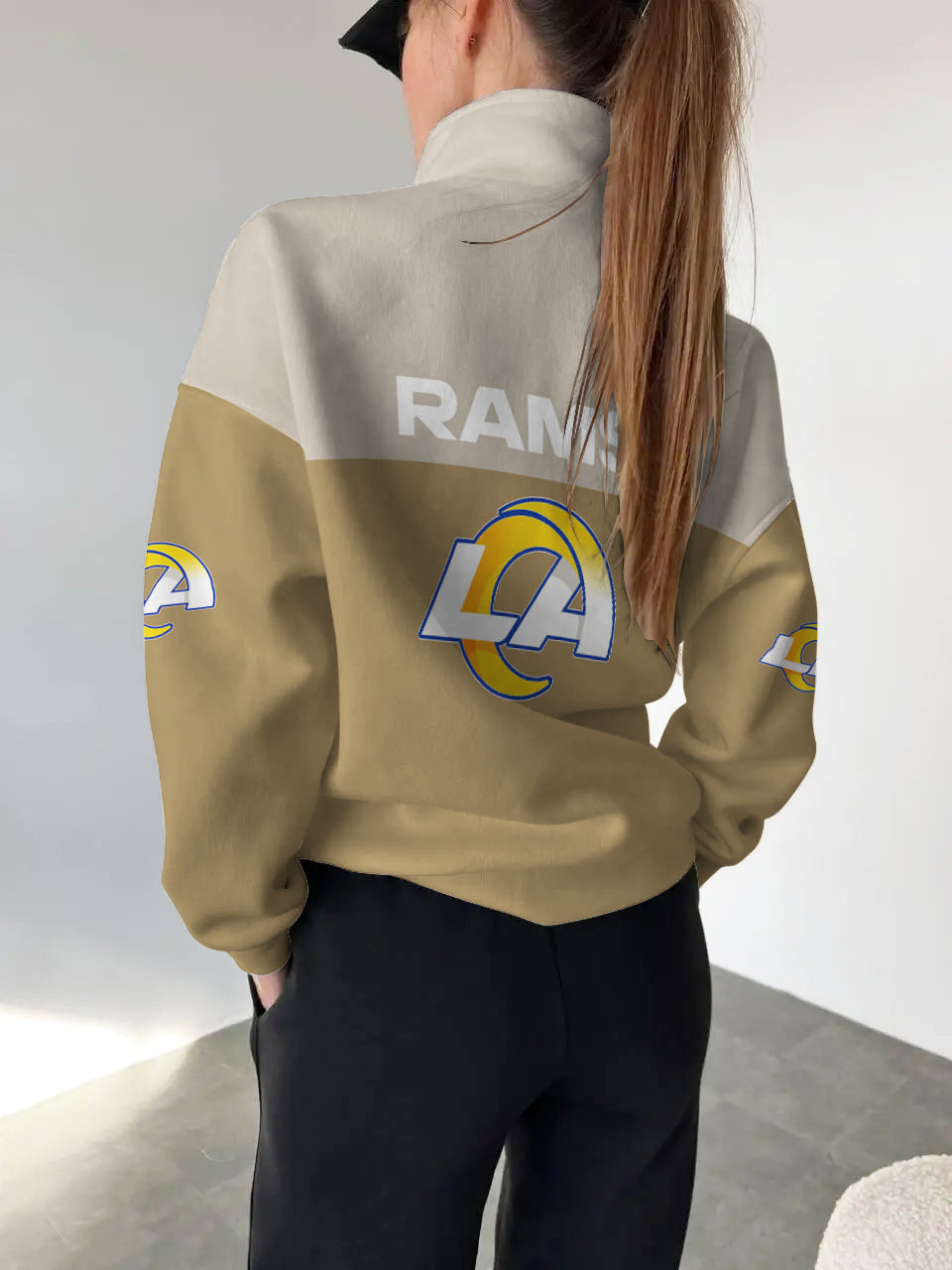 Los Angeles Rams Casual Colorful Stand Collar Sweatshirt AZBTSCSW000401