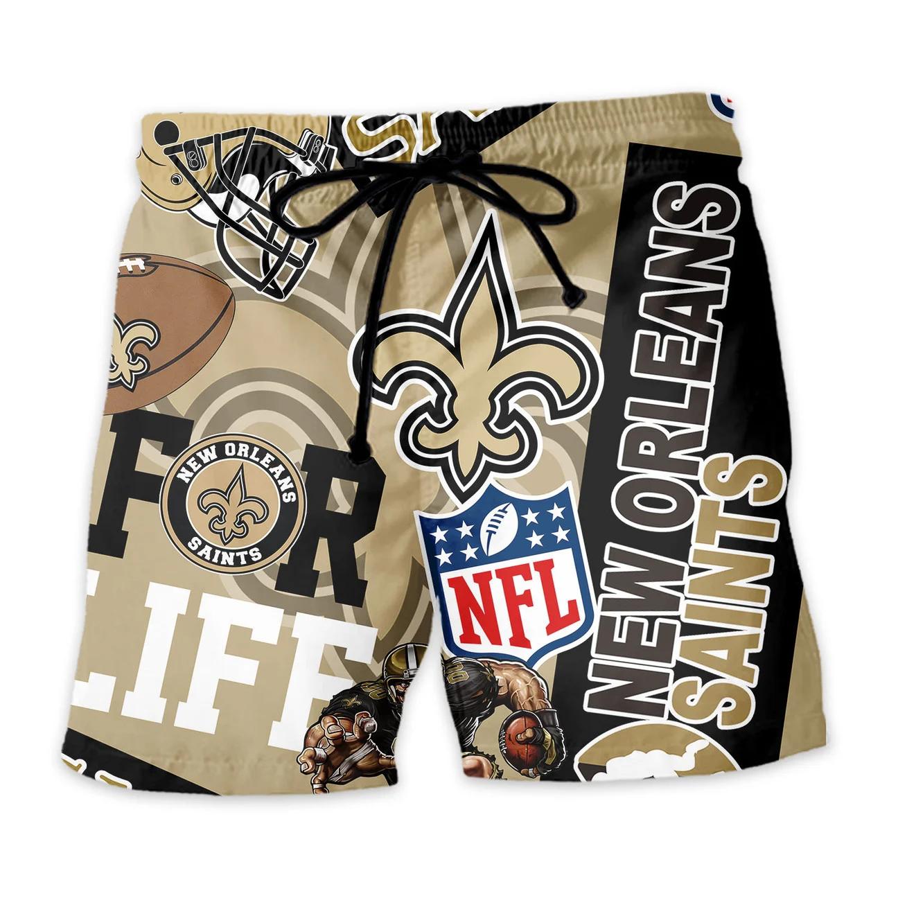 New Orleans Saints Custom Limited Edition For Life Hawaiian Shirt and Shorts AZHAHWSS000272