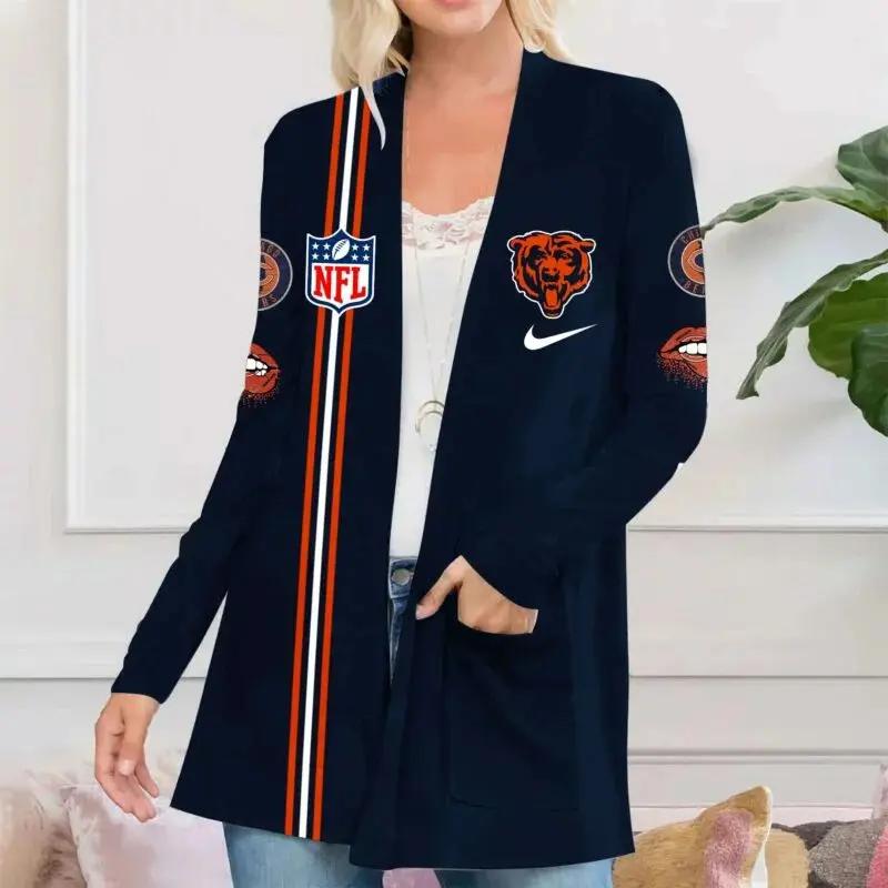 Chicago Bears Women Patch Pocket Cardigan BT030