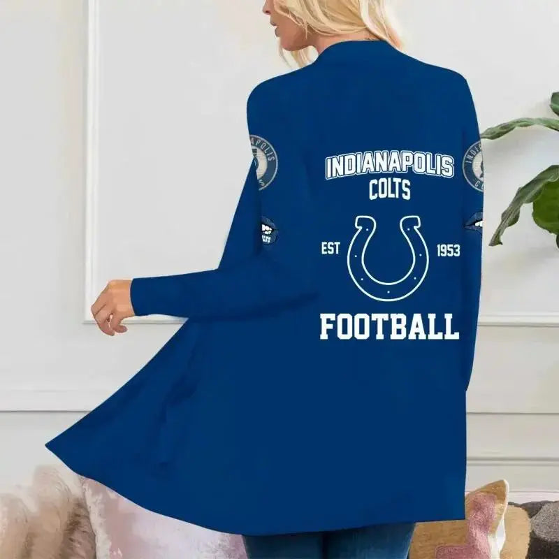 Indianapolis Colts Women Patch Pocket Cardigan BT082
