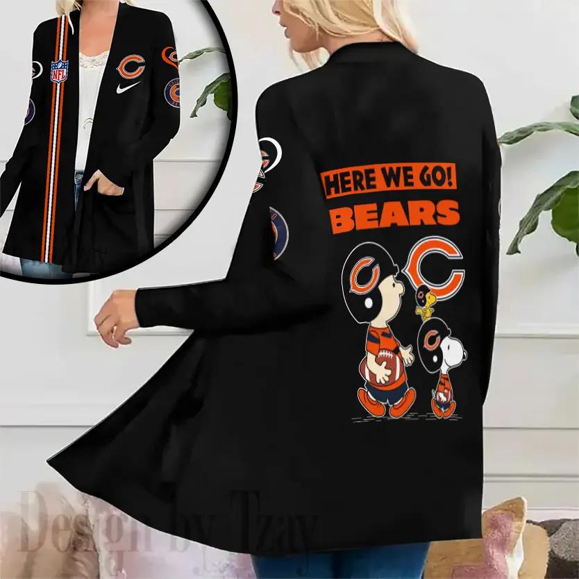 Chicago Bears Women Patch Pocket Cardigan BT033
