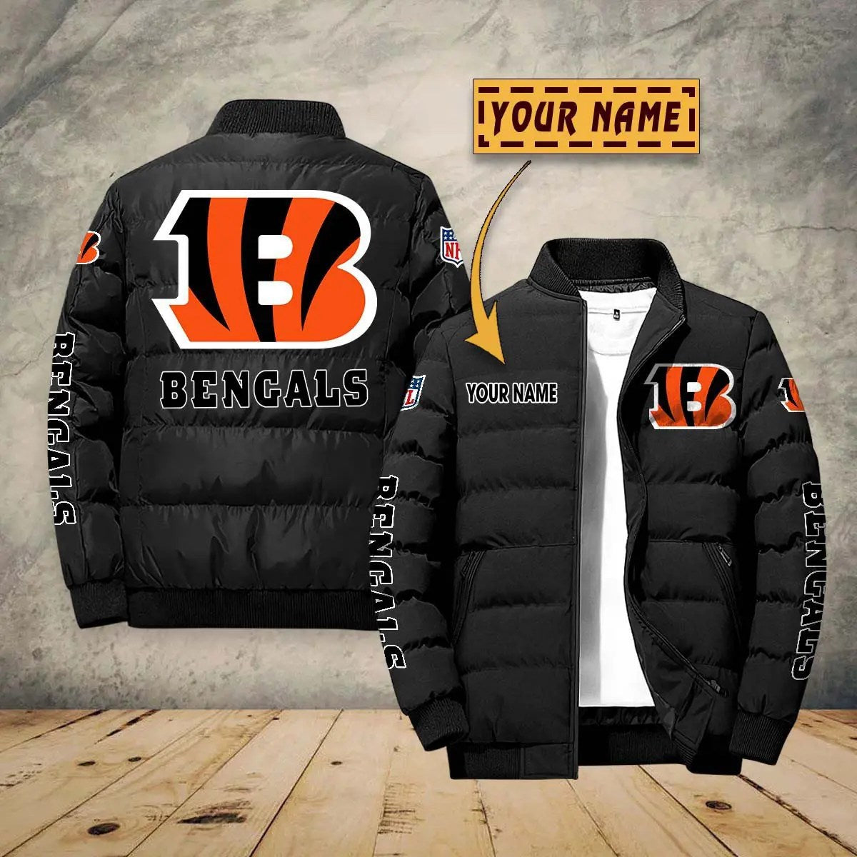 Cincinnati Bengals New Personalized Winter Puffer Jacket AZBTPFKJ000004