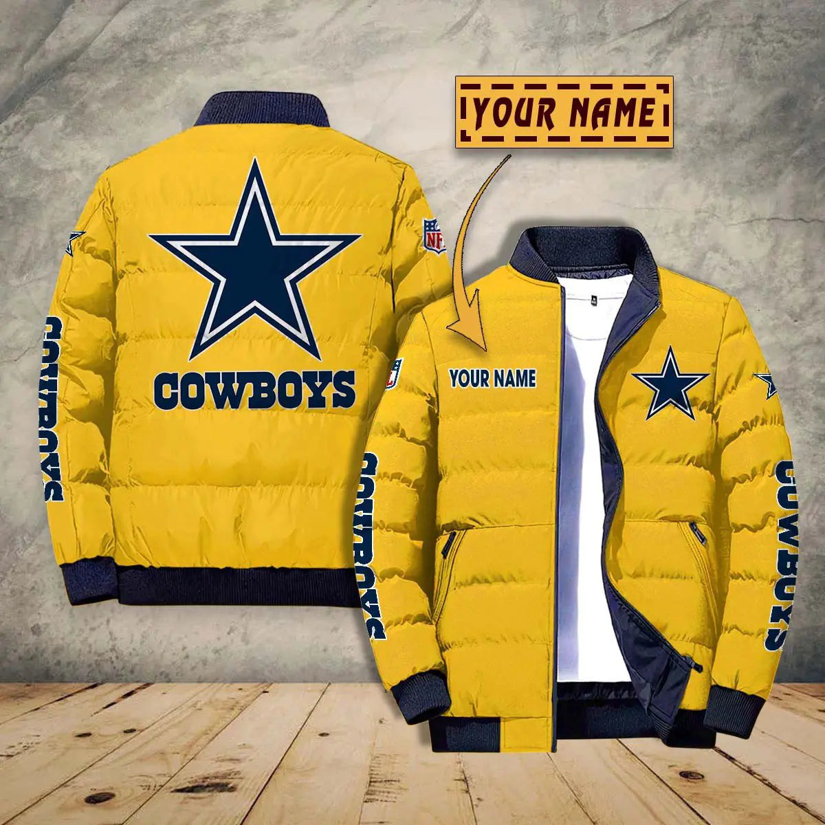 Dallas Cowboys New Personalized Winter Puffer Jacket AZBTPFKJ000010