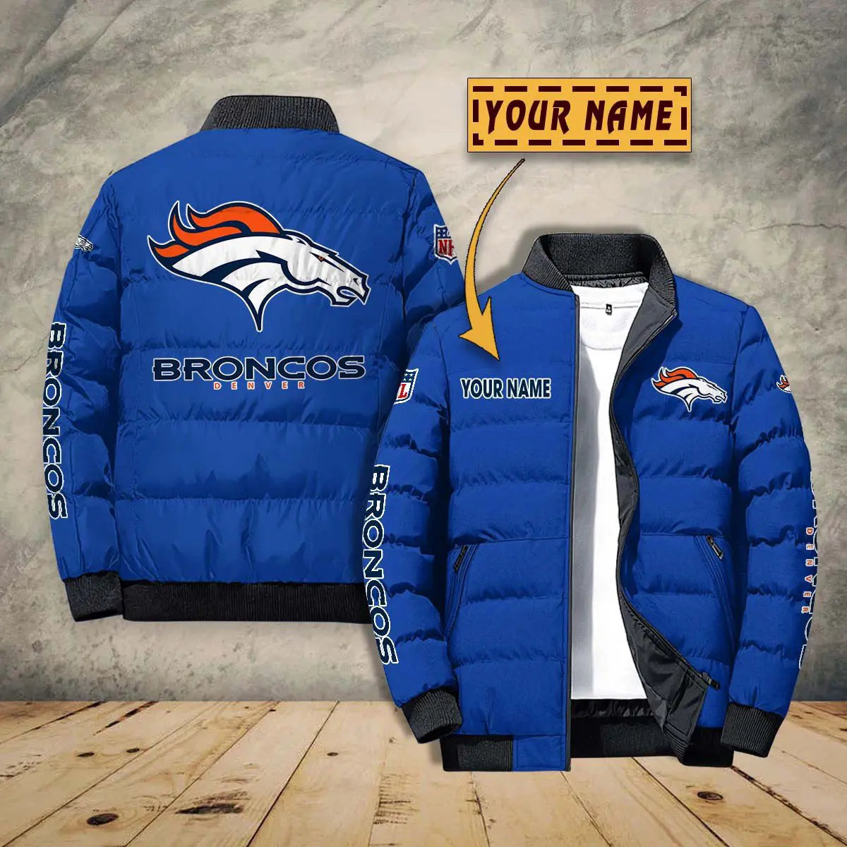 Denver Broncos New Personalized Winter Puffer Jacket AZBTPFKJ000013