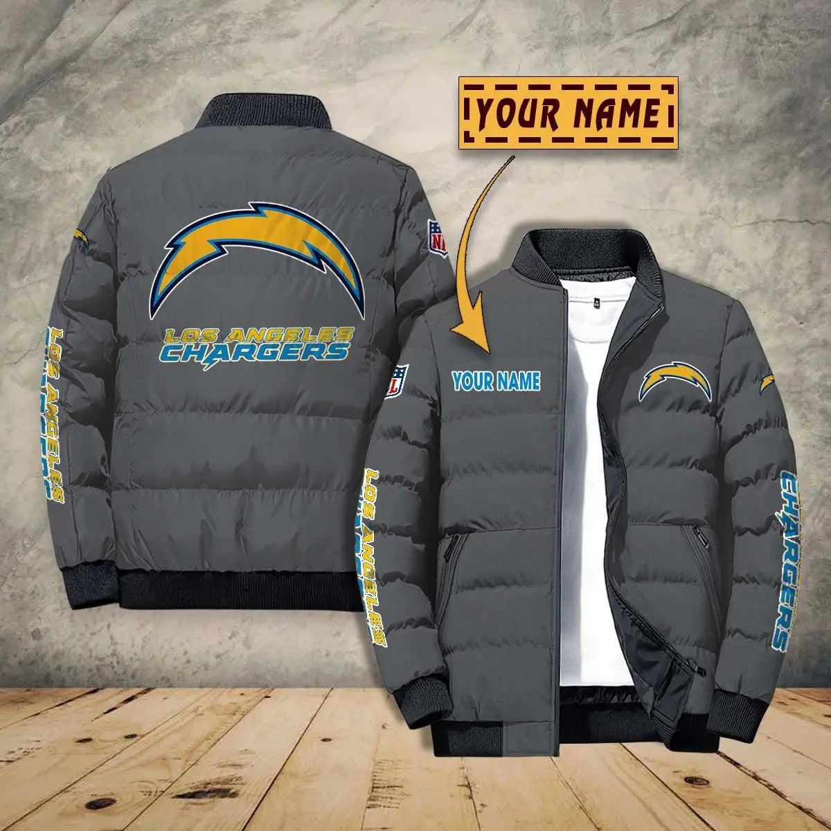 Los Angeles Chargers New Personalized Winter Puffer Jacket AZBTPFKJ000020