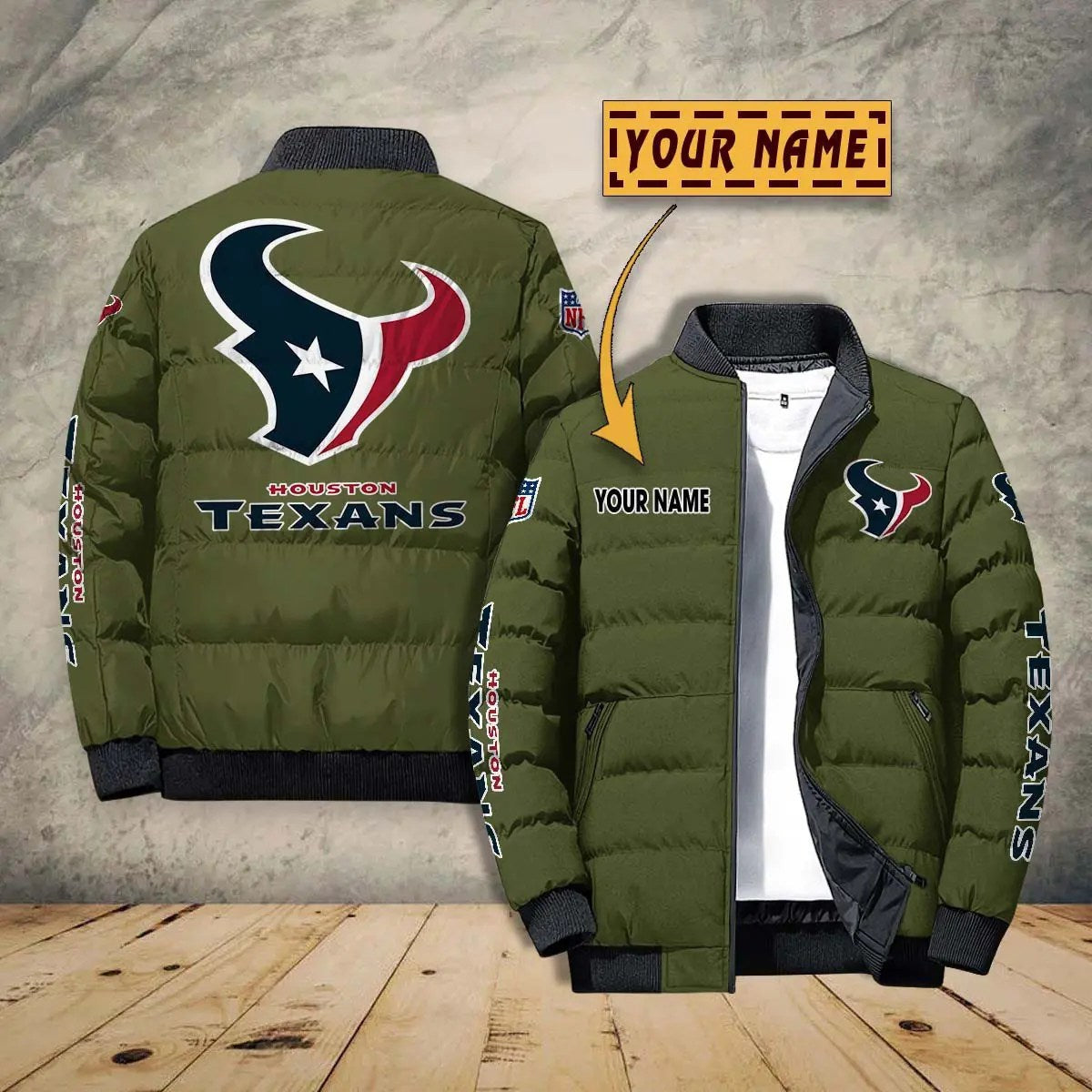 Houston Texans New Personalized Winter Puffer Jacket AZBTPFKJ000031