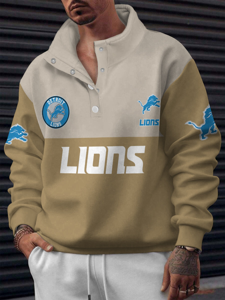 Detroit Lions Casual Colorful Stand Collar Sweatshirt AZBTSCSW000531