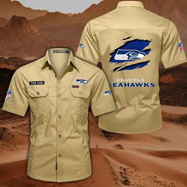 Seattle Seahawks Men’s Short Sleeve Cargo Shirts New 2025 AZBT2DCGS000028