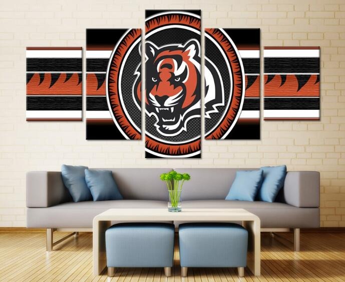 Cincinnati Bengals 5 Piece Canvas Wall Art With Frame HA07