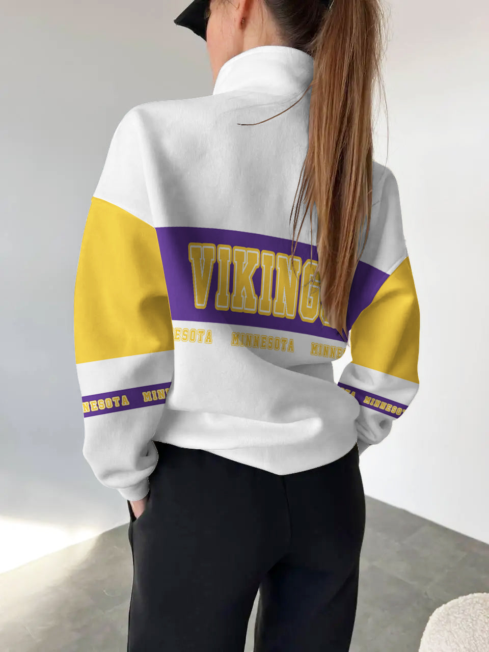 Minnesota Vikings Casual Colorful Stand Collar Sweatshirt AZBTSCSW000345