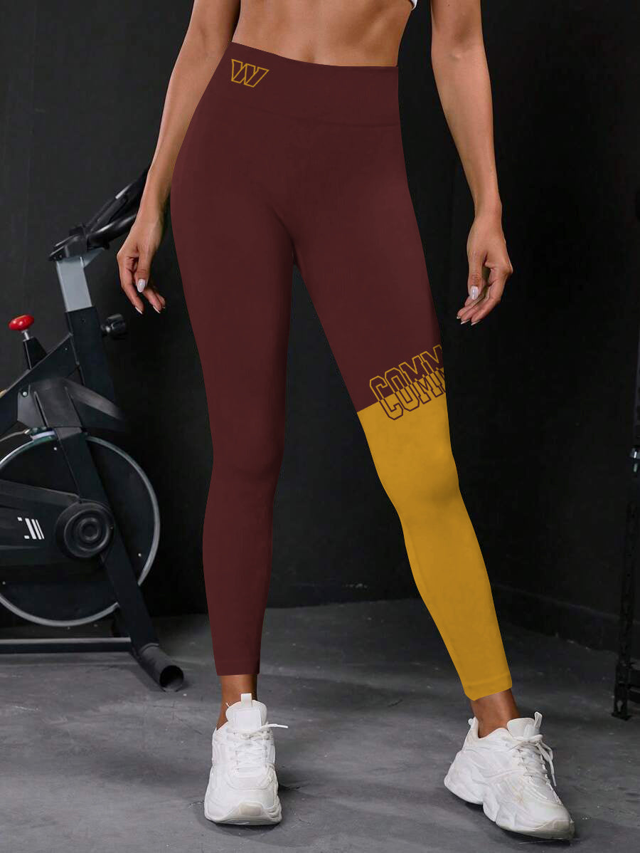 Washington Commanders High Waist Push Up Printed Leggings (3)