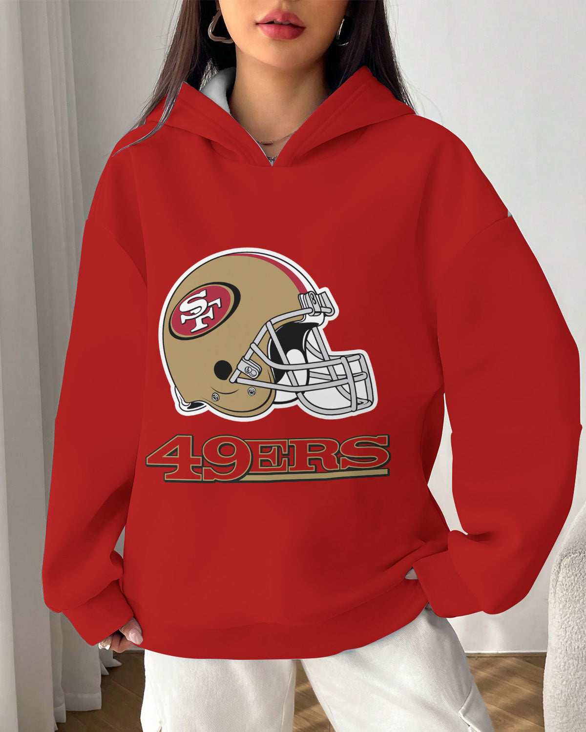 San Francisco 49ers Printed Hooded Pocket Pullover Hoodie AZBTPH000057
