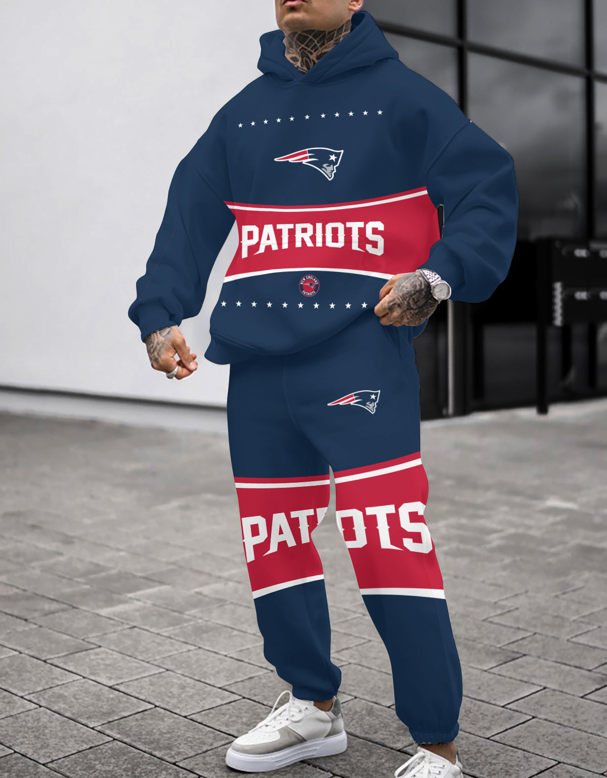 New England Patriots Combo Pullover Hoodie And Sweatpants AZBTPHSP000500