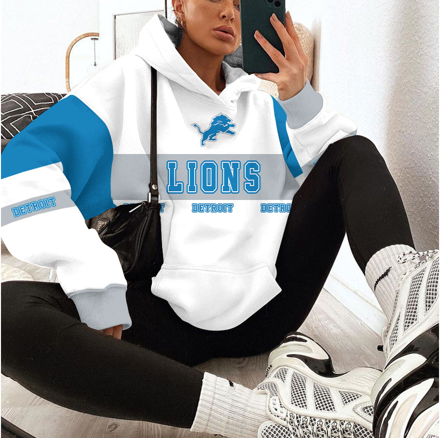Detroit Lions Printed Hooded Pocket Pullover Hoodie AZBTPH000119