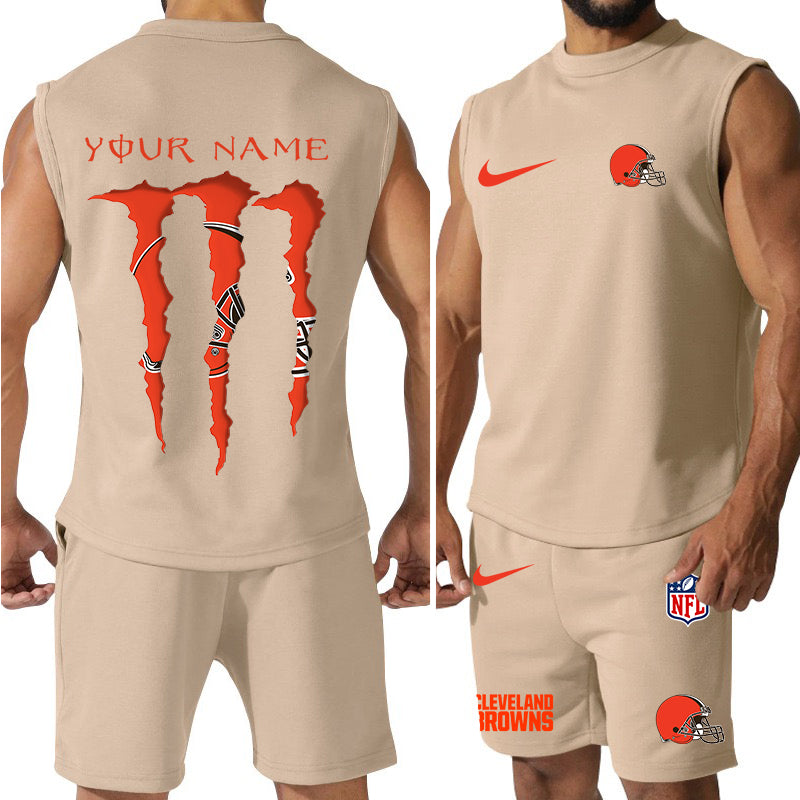 Cleveland Browns Colorful Combo Men Jersey Tank Top and Shorts AZBTCMJTTS000013