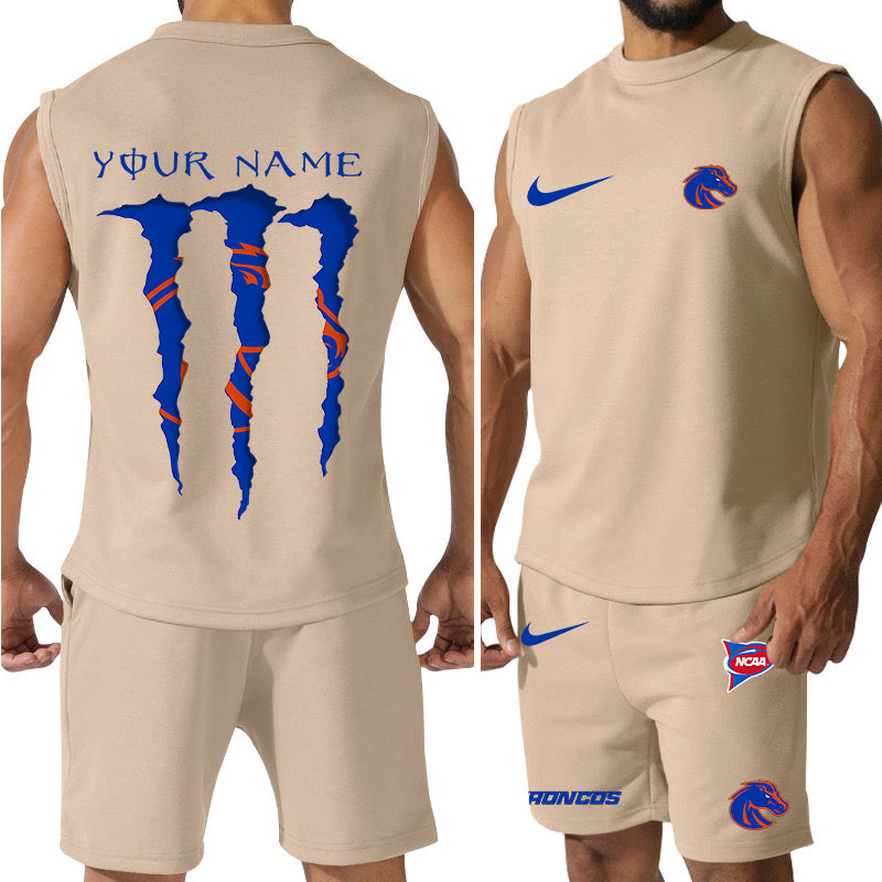 Boise State Broncos Colorful Combo Men Jersey Tank Top and Shorts AZBTCMJTTS000059